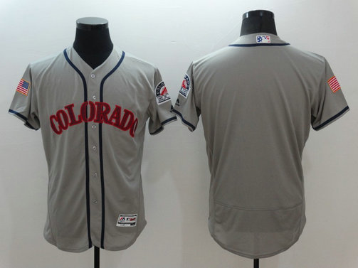 Rockies Blank Grey Fashion Stars & Stripes Flexbase Jersey