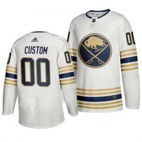 Sabres Customized White 50th anniversary Adidas Men Jersey