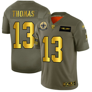 Saints #13 Michael Thomas Camo-Gold Men's Stitched Football Limited 2019 Salute To Service Jersey Saints #13 Michael Thomas Camo-Gold Men's Stitched Football Limited 2019 Salute To Service Jersey