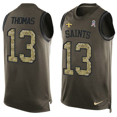 Saints #13 Michael Thomas Green Men's Stitched Football Limited Salute To Service Tank Top Jersey Saints #13 Michael Thomas Green Men's Stitched Football Limited Salute To Service Tank Top Jersey