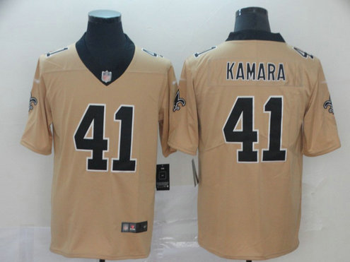 Saints #41 Alvin Kamara Gold Men's Stitched Football Limited Inverted Legend Jersey Saints #41 Alvin Kamara Gold Men's Stitched Football Limited Inverted Legend Jersey