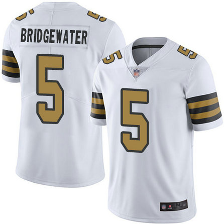 Saints #5 Teddy Bridgewater White Men's Stitched Football Limited Rush Jersey Saints #5 Teddy Bridgewater White Men's Stitched Football Limited Rush Jersey
