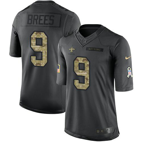 Saints #9 Drew Brees Black Men's Stitched Football Limited 2016 Salute To Service Jersey Saints #9 Drew Brees Black Men's Stitched Football Limited 2016 Salute To Service Jersey