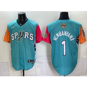 San Antonio Spurs 1 Victor Wembanyama Green Finals Baseball Vapor Limited Men Jersey San Antonio Spurs 1 Victor Wembanyama Green Finals Baseball Vapor Limited Men Jersey