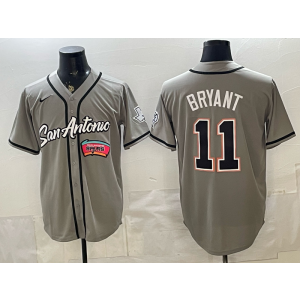 San Antonio Spurs 11 Bryant Grey Baseball Vapor Limited Men Jersey San Antonio Spurs 11 Bryant Grey Baseball Vapor Limited Men Jersey