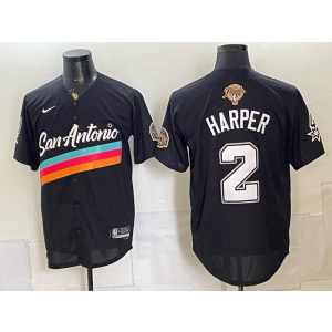 San Antonio Spurs 2 Harper Balck Finals Baseball Vapor Limited Men Jersey San Antonio Spurs 2 Harper Balck Finals Baseball Vapor Limited Men Jersey
