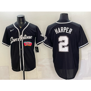 San Antonio Spurs 2 Harper Black Baseball Vapor Limited Men Jersey San Antonio Spurs 2 Harper Black Baseball Vapor Limited Men Jersey