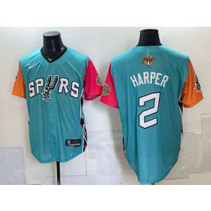 San Antonio Spurs 2 Harper Green Finals Baseball Vapor Limited Men Jersey San Antonio Spurs 2 Harper Green Finals Baseball Vapor Limited Men Jersey