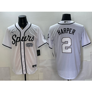 San Antonio Spurs 2 Harper White Baseball Vapor Limited Men Jersey San Antonio Spurs 2 Harper White Baseball Vapor Limited Men Jersey