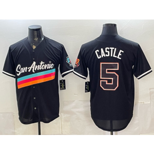 San Antonio Spurs 5 Castle Black Baseball Vapor Limited Men Jersey 5 San Antonio Spurs 5 Castle Black Baseball Vapor Limited Men Jersey 5