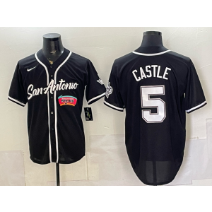San Antonio Spurs 5 Castle Black Baseball Vapor Limited Men Jersey San Antonio Spurs 5 Castle Black Baseball Vapor Limited Men Jersey