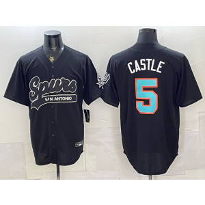 San Antonio Spurs 5 Castle Black Baseball Vapor Limited Men Jersey San Antonio Spurs 5 Castle Black Baseball Vapor Limited Men Jersey
