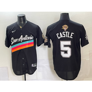 San Antonio Spurs 5 Castle Black Finals Baseball Vapor Limited Men Jersey San Antonio Spurs 5 Castle Black Finals Baseball Vapor Limited Men Jersey