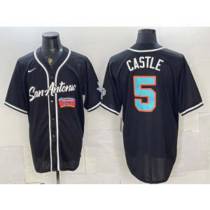 San Antonio Spurs 5 Castle Black Vapor Limited Men Jersey 1