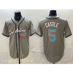 San Antonio Spurs 5 Castle Grey Baseball Vapor Limited Men Jersey 1
