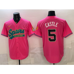 San Antonio Spurs 5 Castle Pink Baseball Vapor Limited Men Jersey (2)