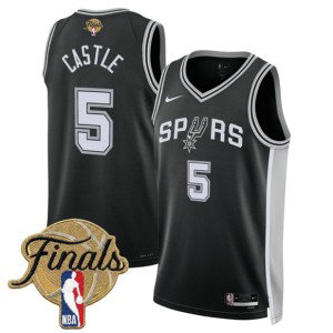 San Antonio Spurs 5 Stephon Castle Black 2026 Finals Men Jersey