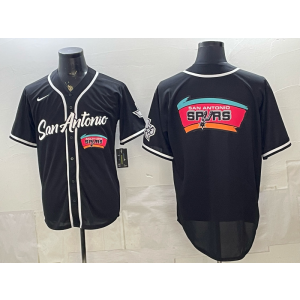 San Antonio Spurs Black Baseball Vapor Limited Men Jersey 1 San Antonio Spurs Black Baseball Vapor Limited Men Jersey 1