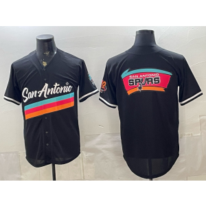 San Antonio Spurs Black Baseball Vapor Limited Men Jersey 2 San Antonio Spurs Black Baseball Vapor Limited Men Jersey 2