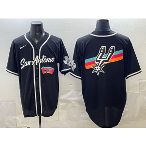 San Antonio Spurs Black Baseball Vapor Limited Men Jersey 2 San Antonio Spurs Black Baseball Vapor Limited Men Jersey 2