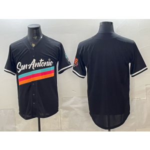 San Antonio Spurs Black Baseball Vapor Limited Men Jersey 4 San Antonio Spurs Black Baseball Vapor Limited Men Jersey 4