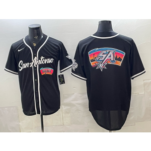 San Antonio Spurs Black Baseball Vapor Limited Men Jersey 5 San Antonio Spurs Black Baseball Vapor Limited Men Jersey 5