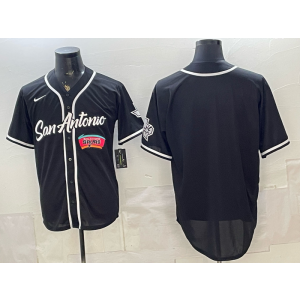 San Antonio Spurs Black Baseball Vapor Limited Men Jersey 6 San Antonio Spurs Black Baseball Vapor Limited Men Jersey 6