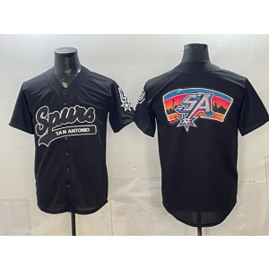 San Antonio Spurs Black Baseball Vapor Limited Men Jersey 8 San Antonio Spurs Black Baseball Vapor Limited Men Jersey 8