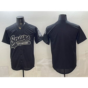 San Antonio Spurs Blank All Black Baseball Vapor Limited Men Jersey