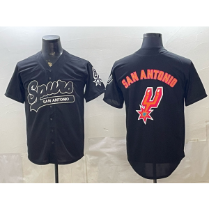 San Antonio Spurs Blank Black Baseball Vapor Limited Men Jersey 4 San Antonio Spurs Blank Black Baseball Vapor Limited Men Jersey 4