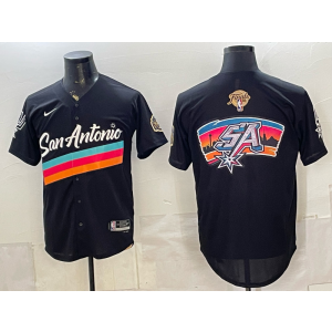 San Antonio Spurs Blank Black Finals Baseball Logo Vapor Limited Men Jersey San Antonio Spurs Blank Black Finals Baseball Logo Vapor Limited Men Jersey