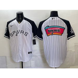 San Antonio Spurs Blank White Baseball Logo Vapor Limited Men Jersey (2) San Antonio Spurs Blank White Baseball Logo Vapor Limited Men Jersey (2)
