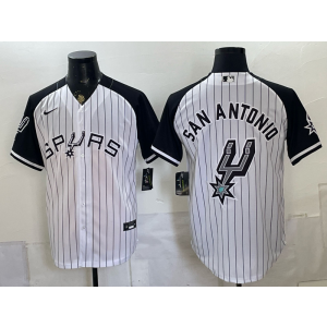 San Antonio Spurs Blank White Baseball Logo Vapor Limited Men Jersey San Antonio Spurs Blank White Baseball Logo Vapor Limited Men Jersey