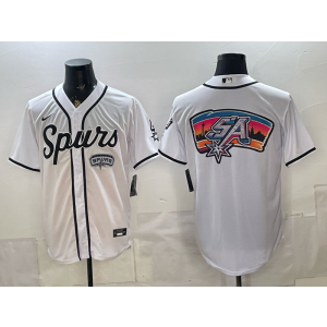 San Antonio Spurs Blank White Baseball Vapor Limited Men Jersey San Antonio Spurs Blank White Baseball Vapor Limited Men Jersey
