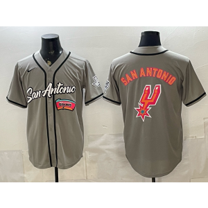 San Antonio Spurs Grey Baseball Vapor Limited Men Jersey 4 San Antonio Spurs Grey Baseball Vapor Limited Men Jersey 4