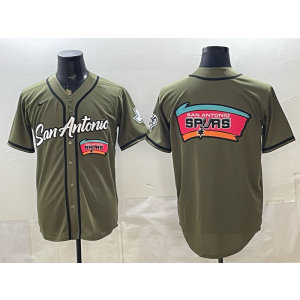 San Antonio Spurs Olive Baseball Vapor Limited Men Jersey 1 San Antonio Spurs Olive Baseball Vapor Limited Men Jersey 1