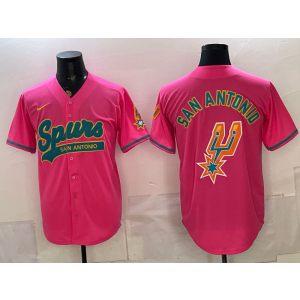 San Antonio Spurs Pink Baseball Vapor Limited Men Jersey