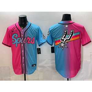 San Antonio Spurs Pink Blue Split Baseball Vapor Limited Men Jersey San Antonio Spurs Pink Blue Split Baseball Vapor Limited Men Jersey