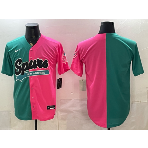San Antonio Spurs Pink Green Baseball Vapor Limited Men Jersey San Antonio Spurs Pink Green Baseball Vapor Limited Men Jersey