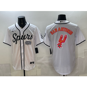 San Antonio Spurs White Baseball Logo Vapor Limited Men Jersey San Antonio Spurs White Baseball Logo Vapor Limited Men Jersey