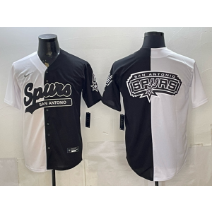 San Antonio Spurs White Black Split Baseball Vapor Limited Men Jersey