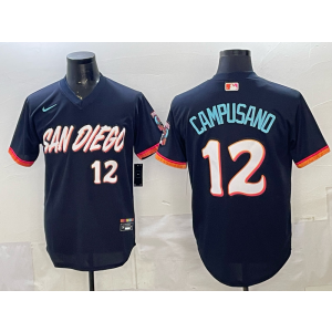 San Diego Padres 12 Campusano Navy 2026 City Connect Cool Base Men Jersey San Diego Padres 12 Campusano Navy 2026 City Connect Cool Base Men Jersey