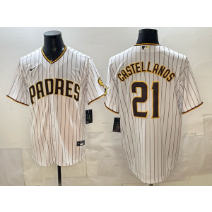 San Diego Padres 21 Castellanos White Cool Base Men Jersey San Diego Padres 21 Castellanos White Cool Base Men Jersey