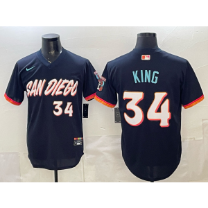 San Diego Padres 34 King Navy 2026 City Connect Cool Base Men Jersey San Diego Padres 34 King Navy 2026 City Connect Cool Base Men Jersey