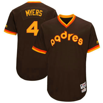 San Diego Padres 4 Wil Myers Majestic Brown 1983 Turn Back The Clock Men's Authentic Player Jersey San Diego Padres 4 Wil Myers Majestic Brown 1983 Turn Back The Clock Men's Authentic Player Jersey