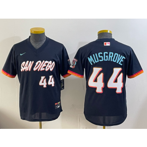 San Diego Padres 44 Musgrove Navy 2026 City Connect Cool Base Youth Jersey San Diego Padres 44 Musgrove Navy 2026 City Connect Cool Base Youth Jersey