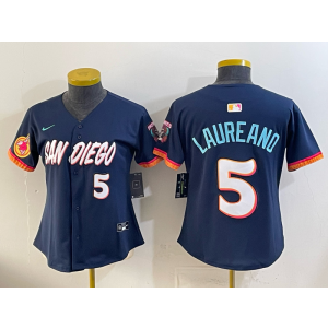 San Diego Padres 5 Laureano Navy 2026 City Connect Cool Base Women Jersey San Diego Padres 5 Laureano Navy 2026 City Connect Cool Base Women Jersey