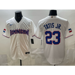 San Diego Padres Team Dominican Republic 23 Tatis Jr White 2026 World Cup Cool Base Men Jersey San Diego Padres Team Dominican Republic 23 Tatis Jr White 2026 World Cup Cool Base Men Jersey