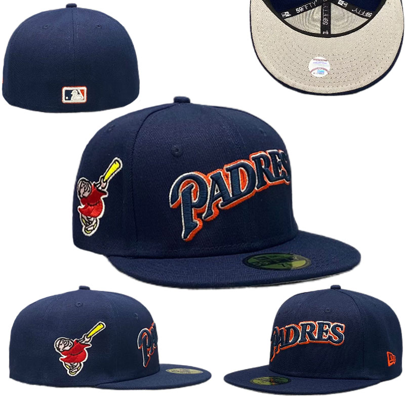 San Diego Padres blue fiftted caps sf