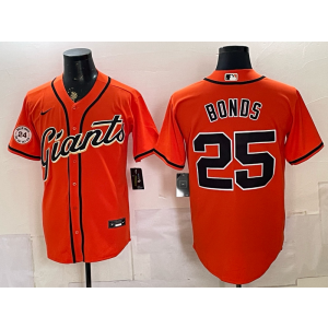 San Francisco Giants 25 Bonds Orange Men Jersey San Francisco Giants 25 Bonds Orange Men Jersey